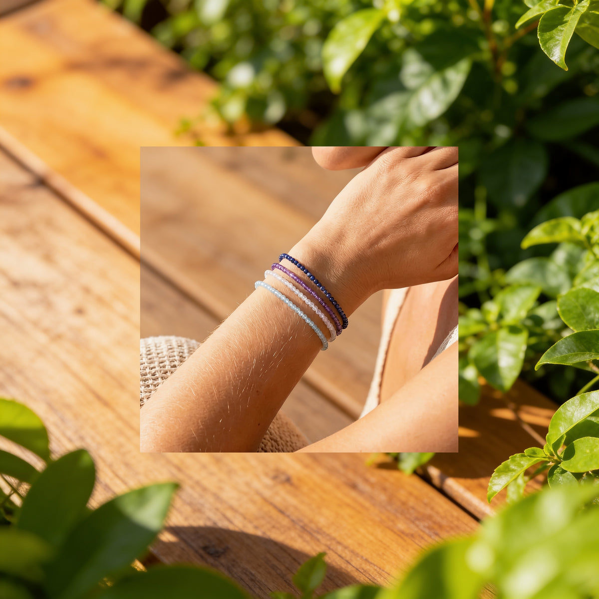 Bracelet Fin en Pierres Naturelles 4mm — Discret & Élégant