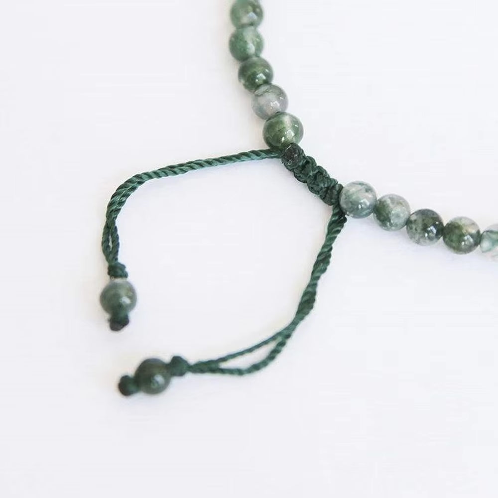 Bracelet Ajustable Agate Mousse — Sérénité & Connexion Nature