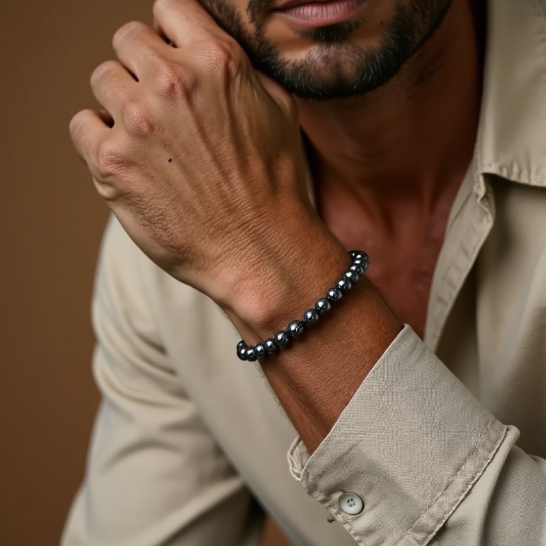Bracelet Hématite — Ancrage, Force & Concentration