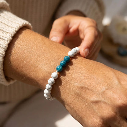 Bracelet Apatite & Howlite — Légèreté & Rééquilibrage