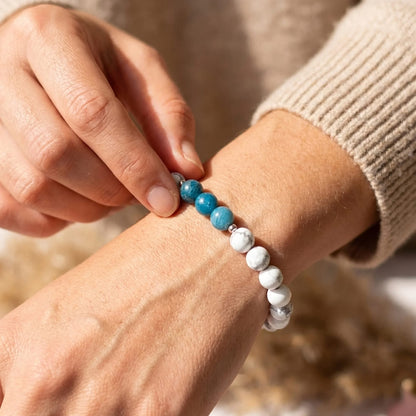 Bracelet Apatite & Howlite — Légèreté & Rééquilibrage