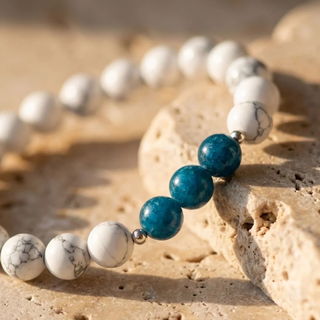 Bracelet Apatite & Howlite — Légèreté & Rééquilibrage