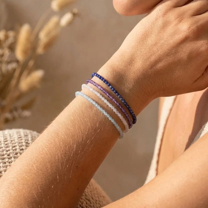Bracelet Fin en Pierres Naturelles 4mm — Discret & Élégant
