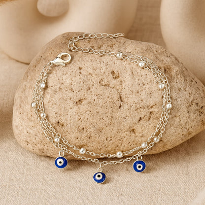 Bracelet de Cheville Œil Bleu — Protection & Énergie Positive