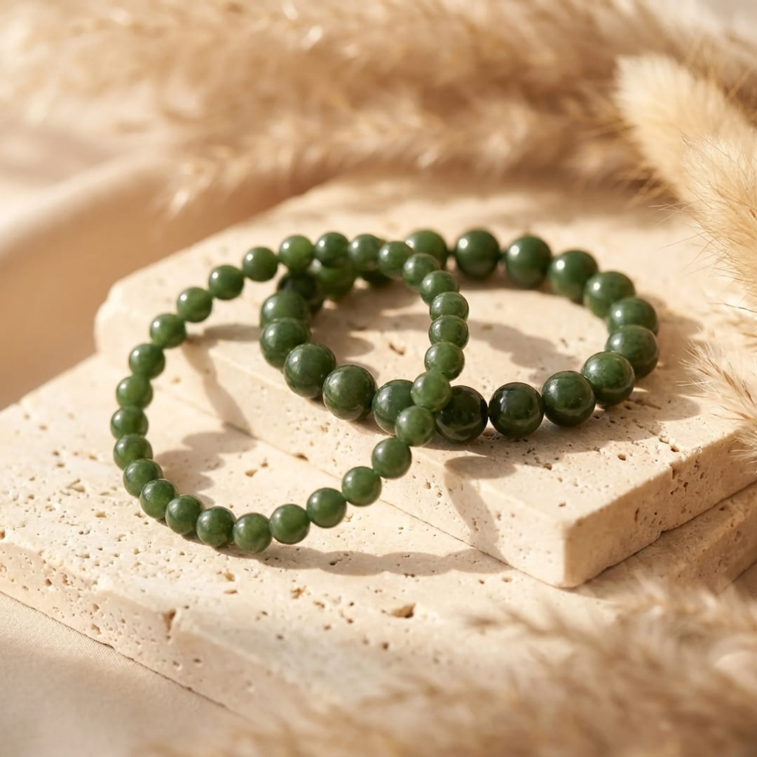 Bracelet Jade Néphrite — Prospérité, Sagesse & Harmonie