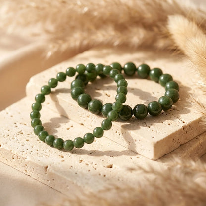 Bracelet Jade Néphrite — Prospérité, Sagesse & Harmonie