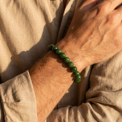 Bracelet Jade Néphrite — Prospérité, Sagesse & Harmonie