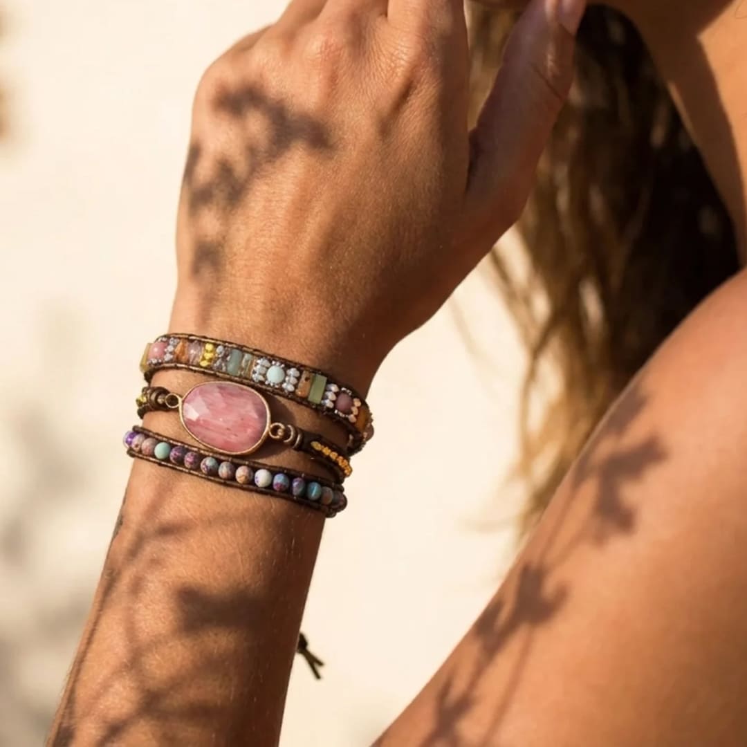 Bracelet Wrap Rhodochrosite — Guérison du Cœur & Compassion