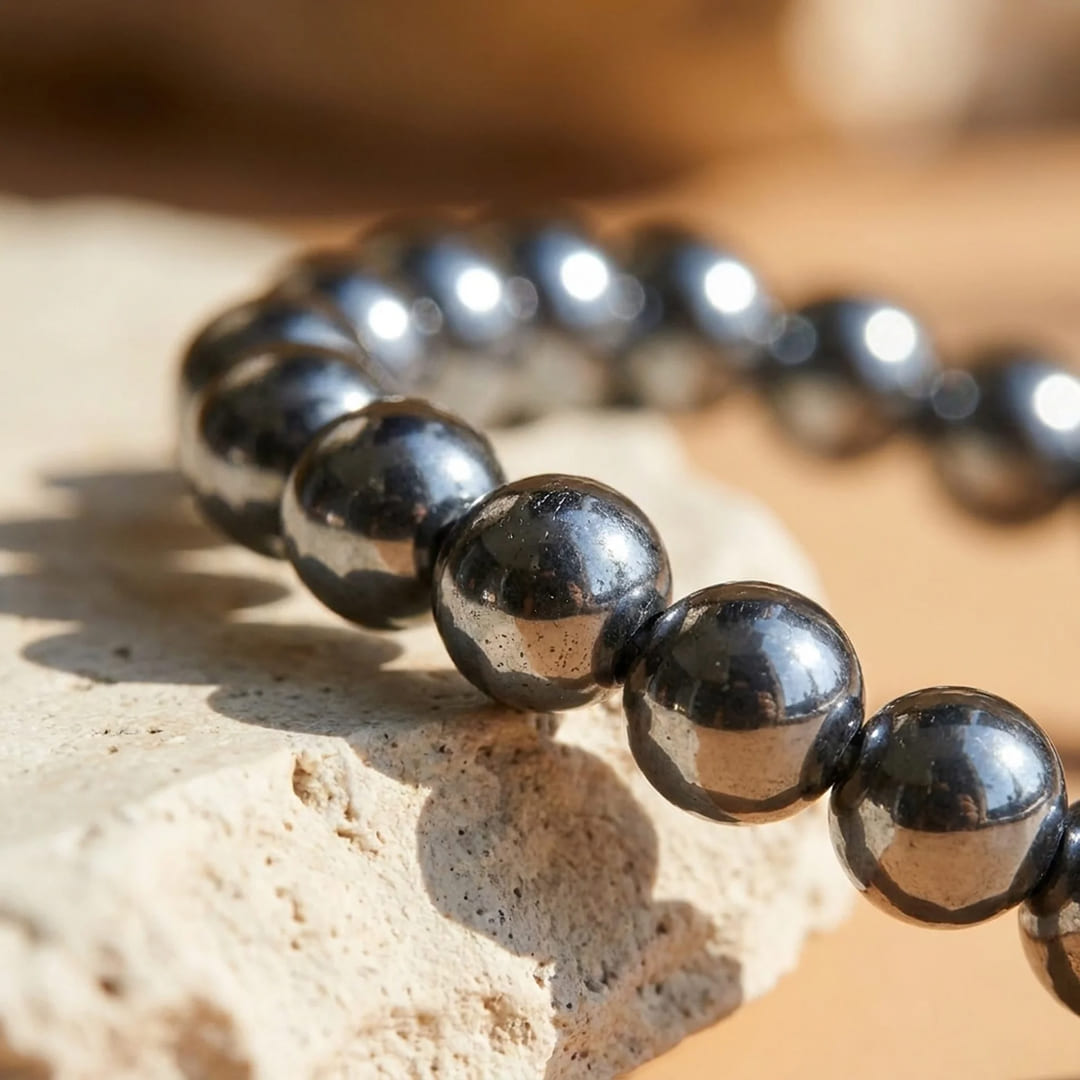 Bracelet Hématite — Ancrage, Force & Concentration