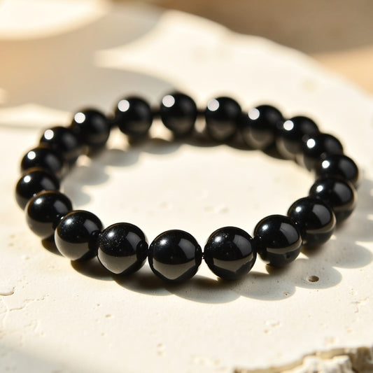 Bracelet Tourmaline Noire — Bouclier Énergétique & Ancrage Profond
