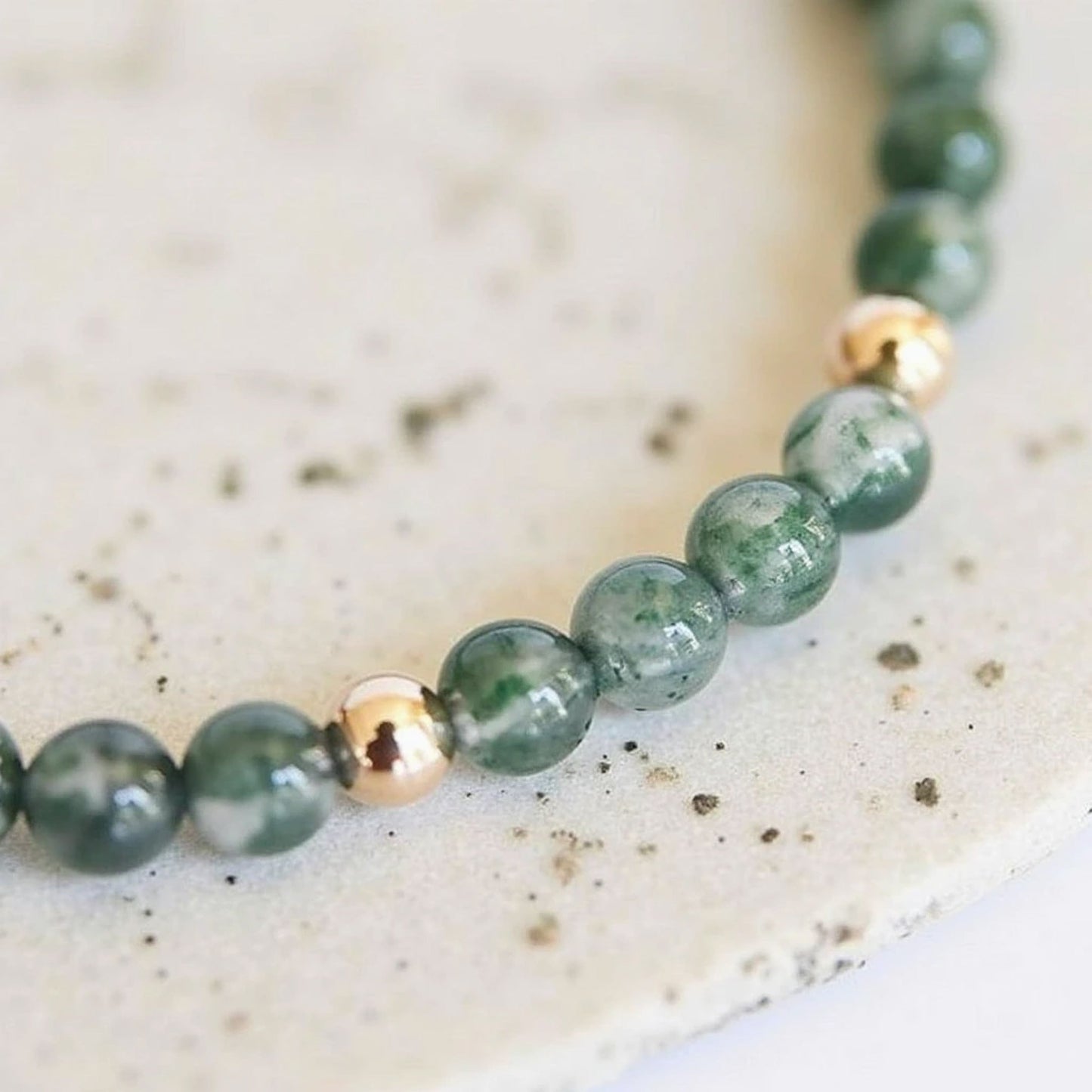 Bracelet Ajustable Agate Mousse — Sérénité & Connexion Nature