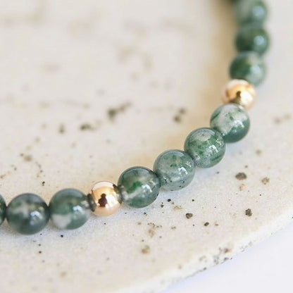 Bracelet Ajustable Agate Mousse — Sérénité & Connexion Nature