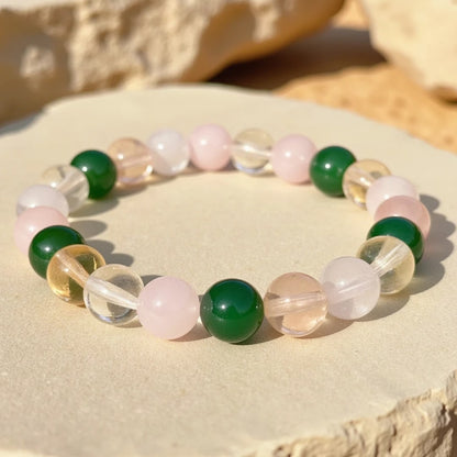 Bracelet Chance — Aventurine, Citrine & Quartz Rose