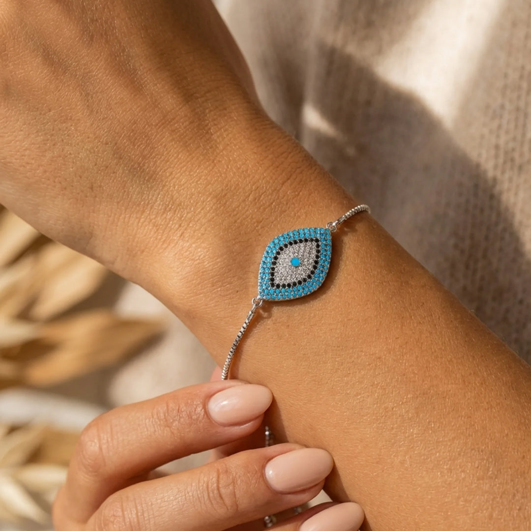Bracelet Œil Bleu — Talisman de Protection du Mauvais Œil