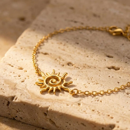 Bracelet "Rayon de Vie" Soleil Symbolique - Or - L'Arbre des Chakras