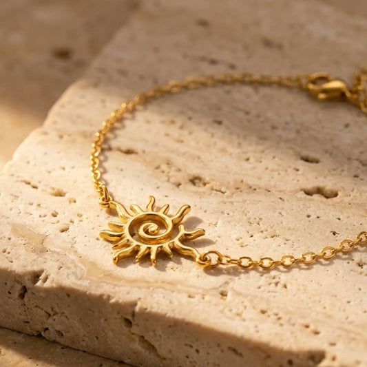 Bracelet "Rayon de Vie" Soleil Symbolique - Or - L'Arbre des Chakras