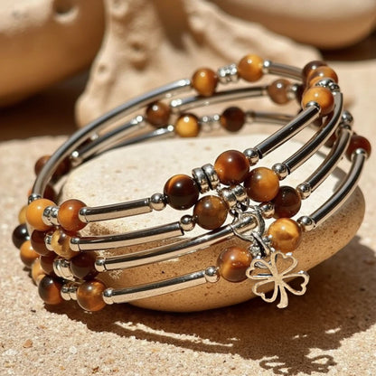 Bracelet "Chance" en Pierres Naturelles - Oeil de Tigre - L'Arbre des Chakras
