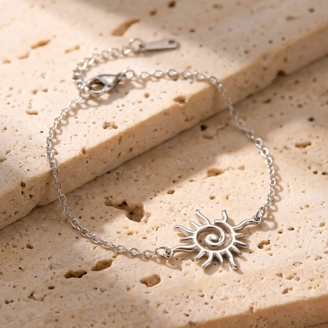 Bracelet "Rayon de Vie" Soleil Symbolique - Argent - L'Arbre des Chakras