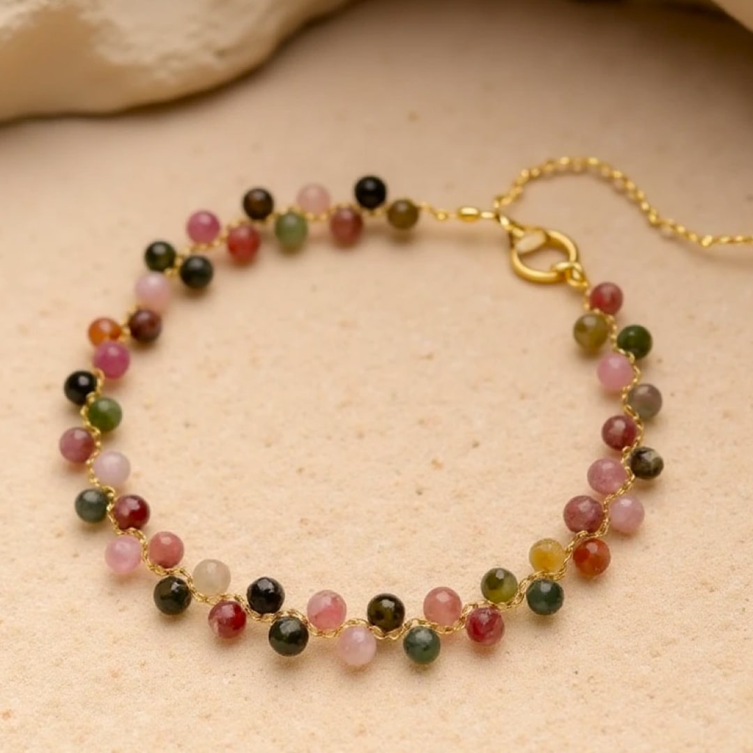 Bracelet Tourmaline Multicolore — Beauté Naturelle & Équilibre