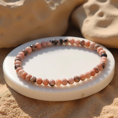 Bracelet Fin en Pierres Naturelles 4mm — Discret & Élégant