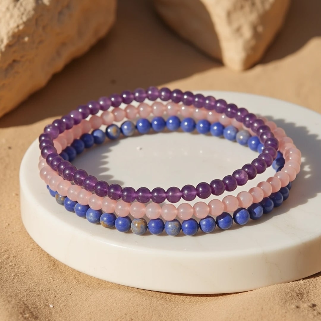 Bracelet Fin en Pierres Naturelles 4mm — Discret & Élégant