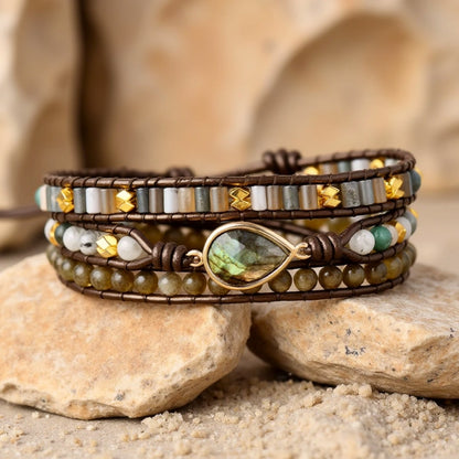 Bracelet Wrap Labradorite — Protection & Intuition Amplifiées