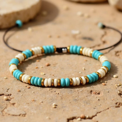 Bracelet Turquoise & Howlite — Bien-Être & Apaisement Doux