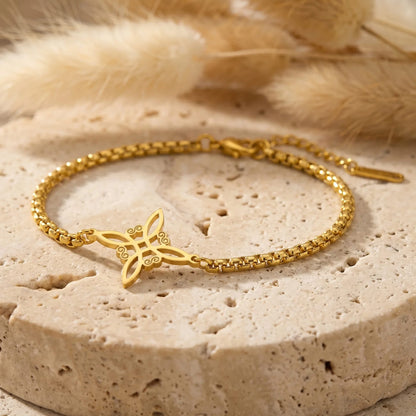 Bracelet "Lien Sacré"- Noeud de Sorcière - Or - L'Arbre des Chakras