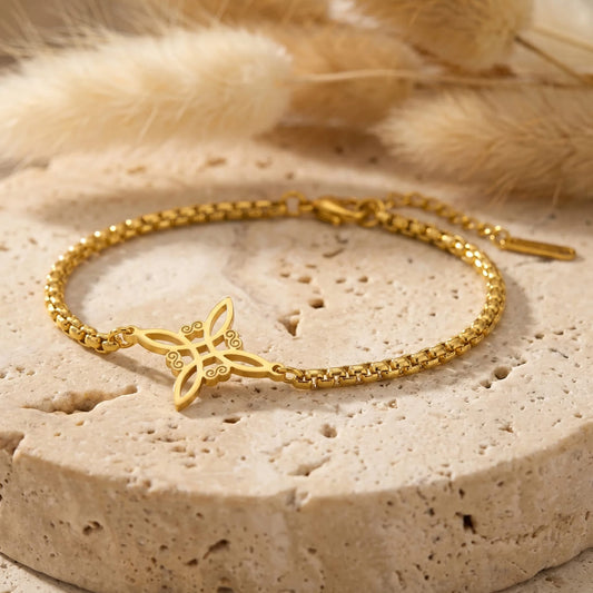 Bracelet "Lien Sacré"- Noeud de Sorcière - Or - L'Arbre des Chakras