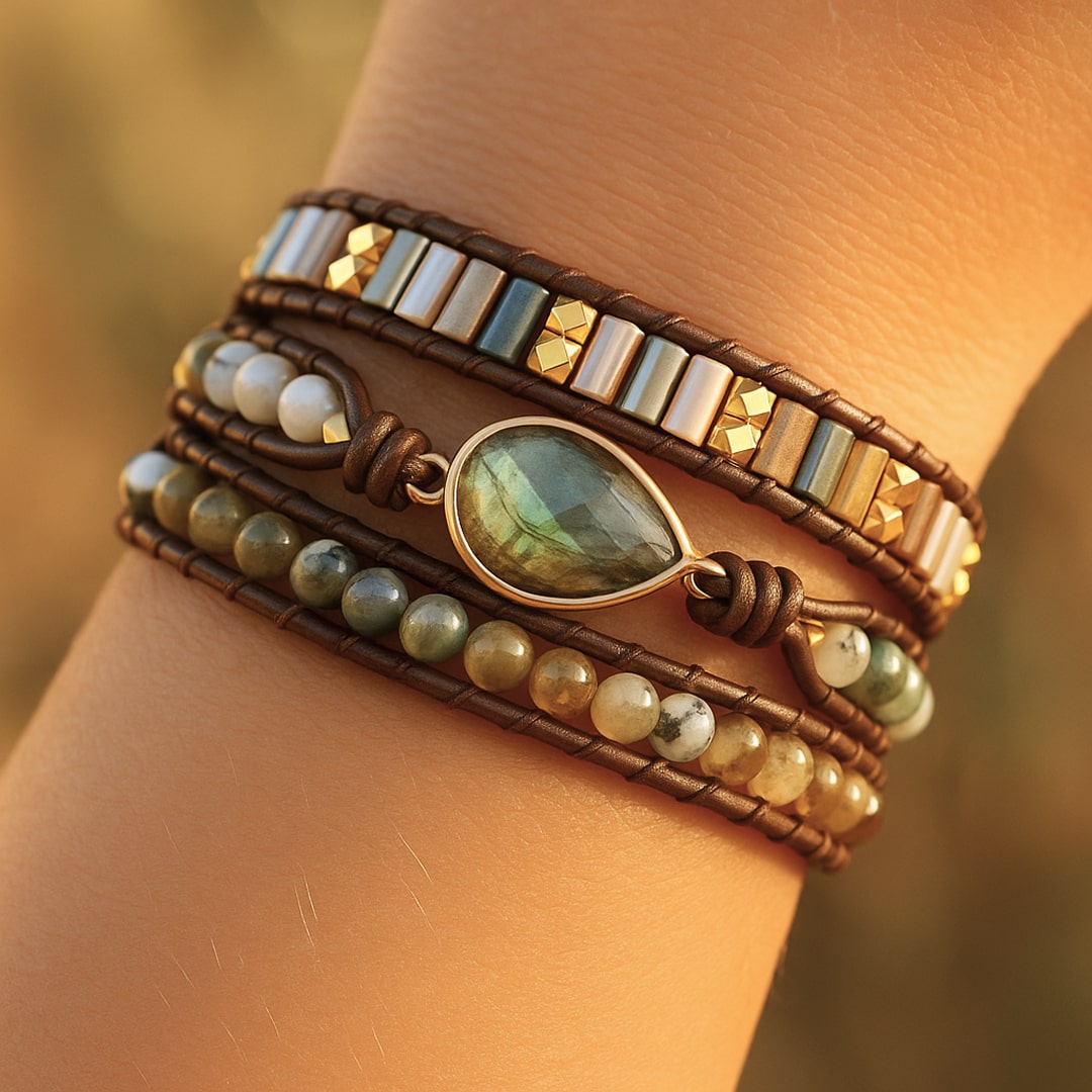 Bracelet Wrap Labradorite — Protection & Intuition Amplifiées