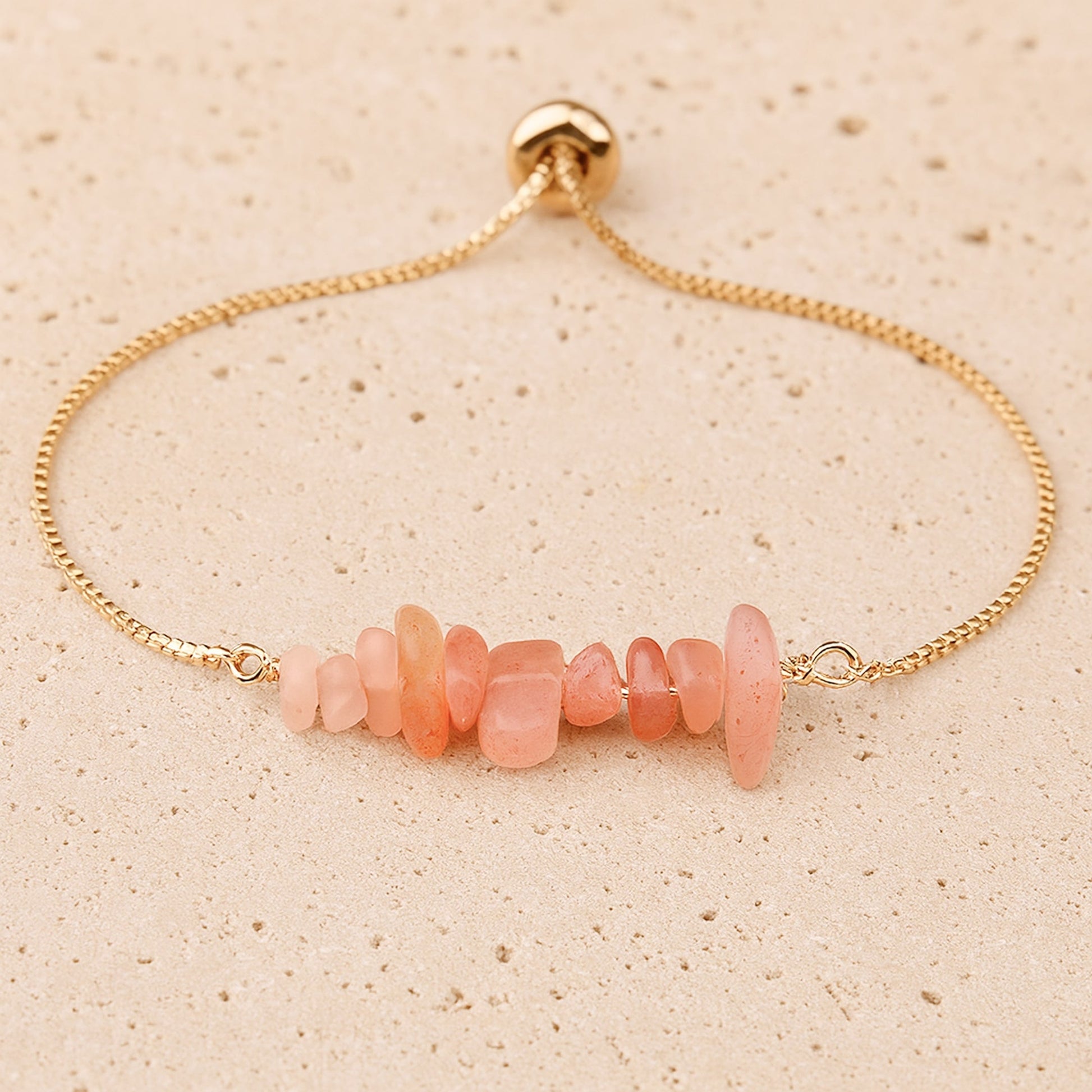 Bracelet Fin en Pierres Irrégulières Naturelles - Pierre de Soleil - L'Arbre des Chakras
