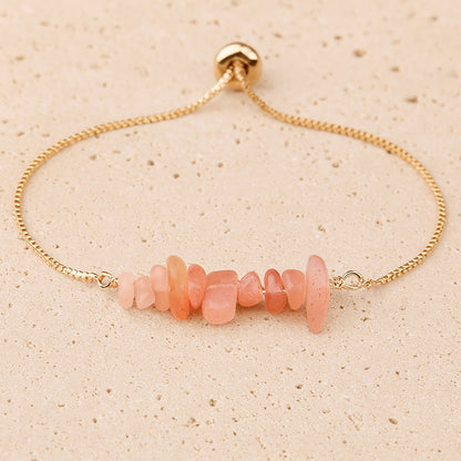 Bracelet Fin en Pierres Irrégulières Naturelles - Pierre de Soleil - L'Arbre des Chakras