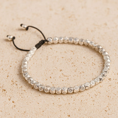 Bracelet "Harmonie Tibétaine" en Perles Facettées - Argent - L'Arbre des Chakras