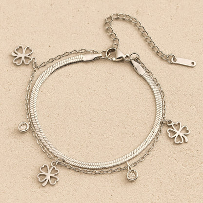 Bracelet "Trèfle Enchanté" - Couleur Or / Argent - Argent - L'Arbre des Chakras