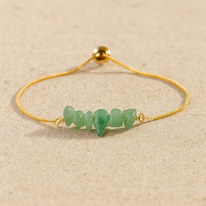 Bracelet Fin en Pierres Irrégulières Naturelles - Aventurine Verte - L'Arbre des Chakras