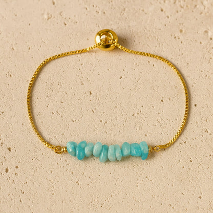 Bracelet Fin en Pierres Irrégulières Naturelles - Amazonite - L'Arbre des Chakras