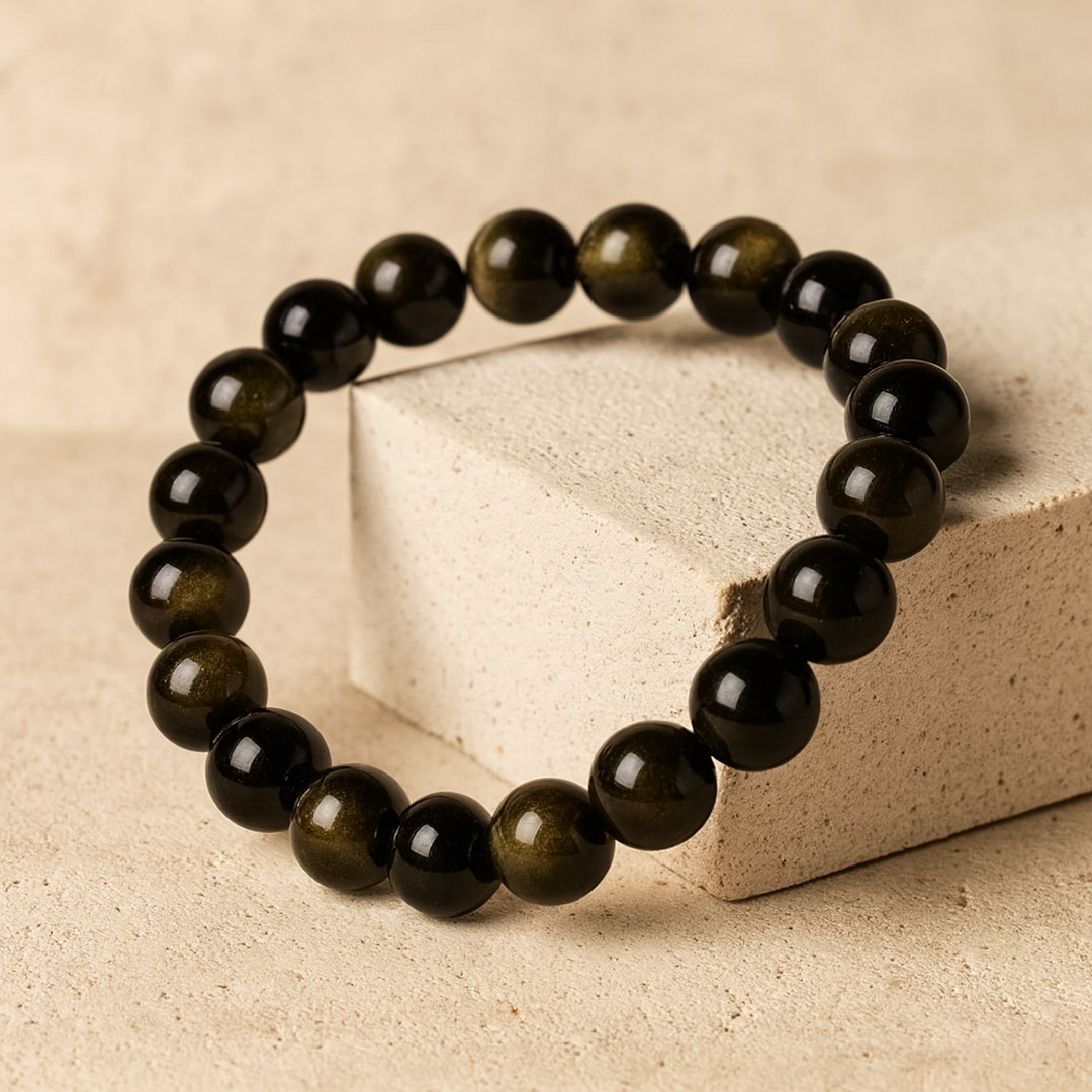 Bracelet Obsidienne Dorée — Lumière Intérieure & Protection