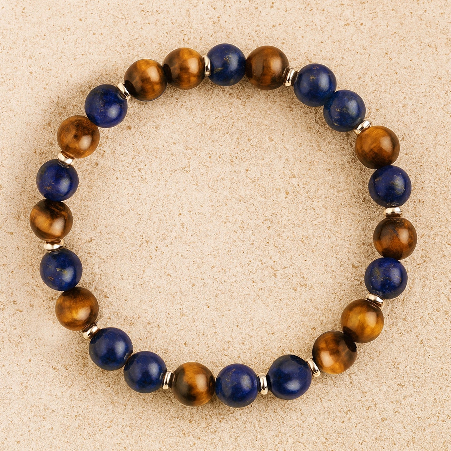 Bracelet Œil de Tigre & Lapis Lazuli — Courage & Lâcher-Prise