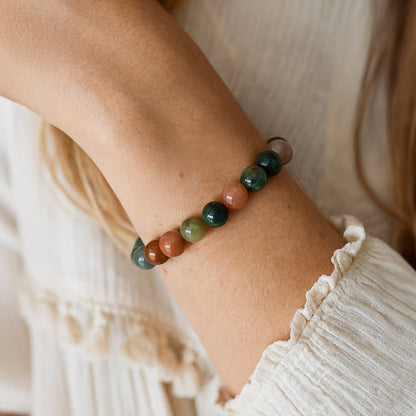 Bracelet Agate Indienne — Paix Intérieure & Équilibre Profond