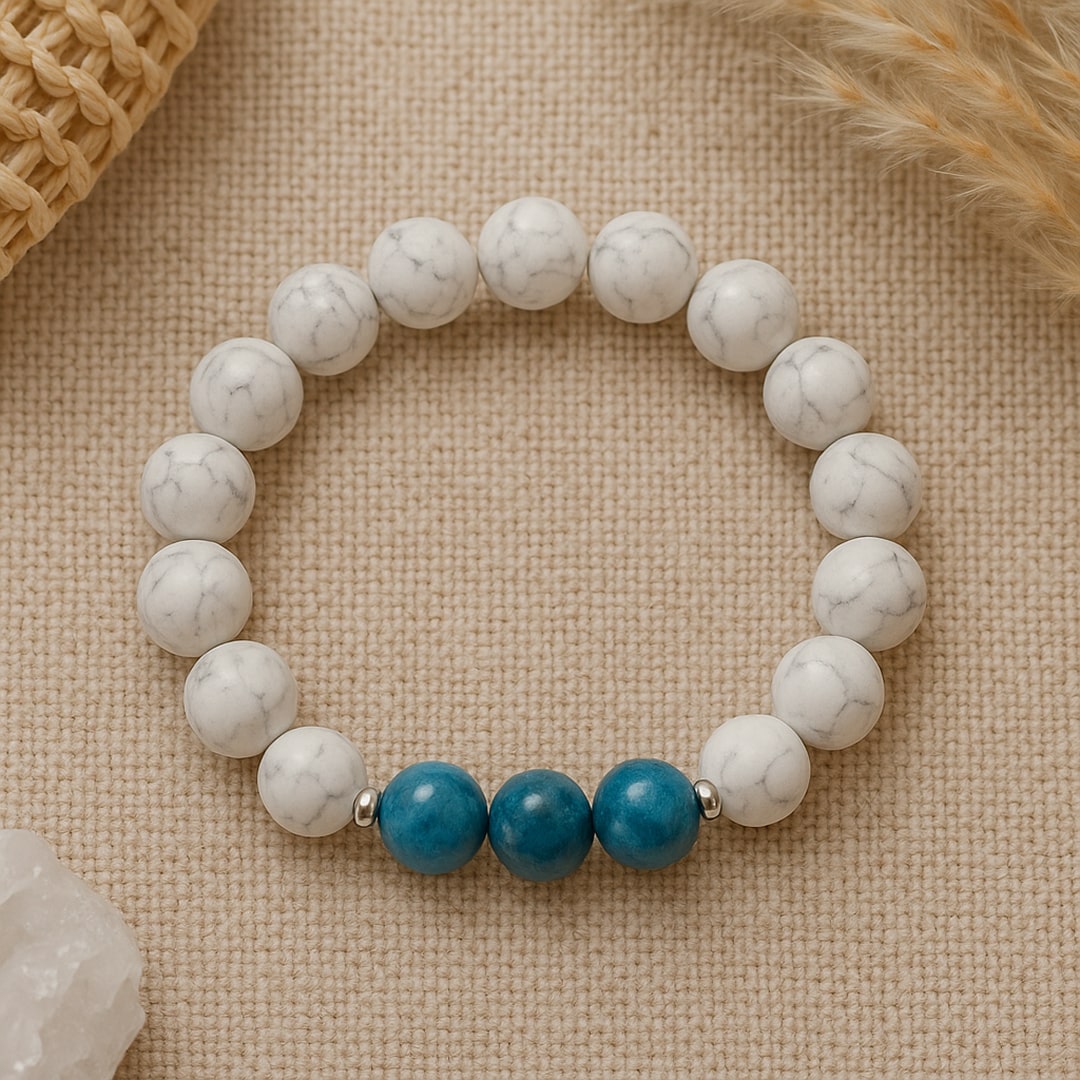 Bracelet Apatite & Howlite — Légèreté & Rééquilibrage