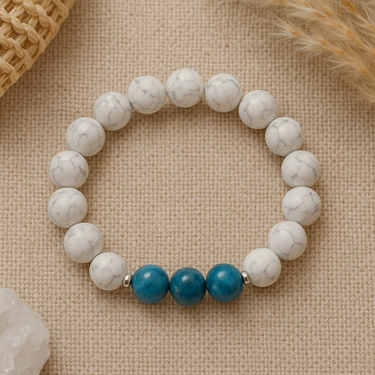 Bracelet Apatite & Howlite — Légèreté & Rééquilibrage