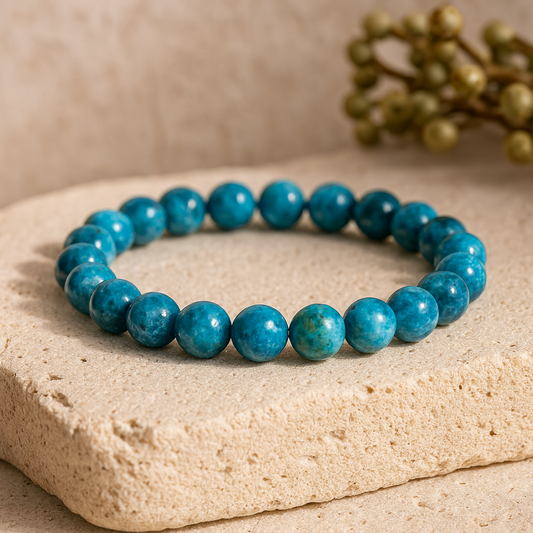 Bracelet "Clarté Intérieure" en Apatite - 8mm / 17cm - L'Arbre des Chakras
