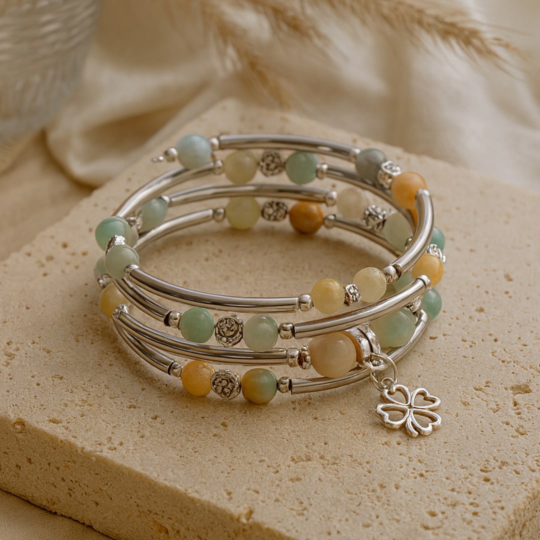 Bracelet "Chance" en Pierres Naturelles - Amazonite - L'Arbre des Chakras