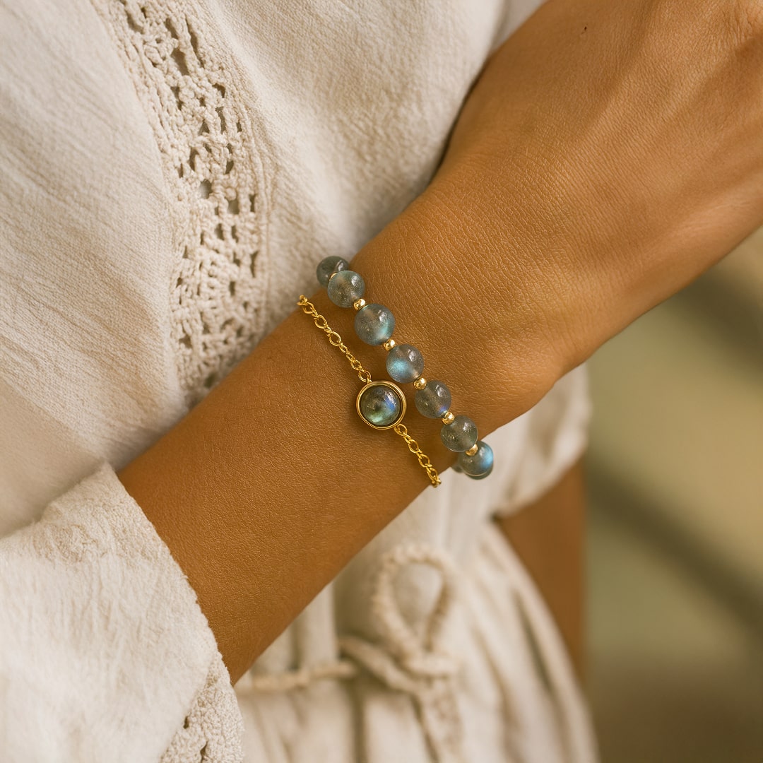 Bracelet Duo Labradorite — Clarté & Protection Renforcée