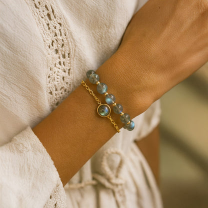 Bracelet Duo Labradorite — Clarté & Protection Renforcée