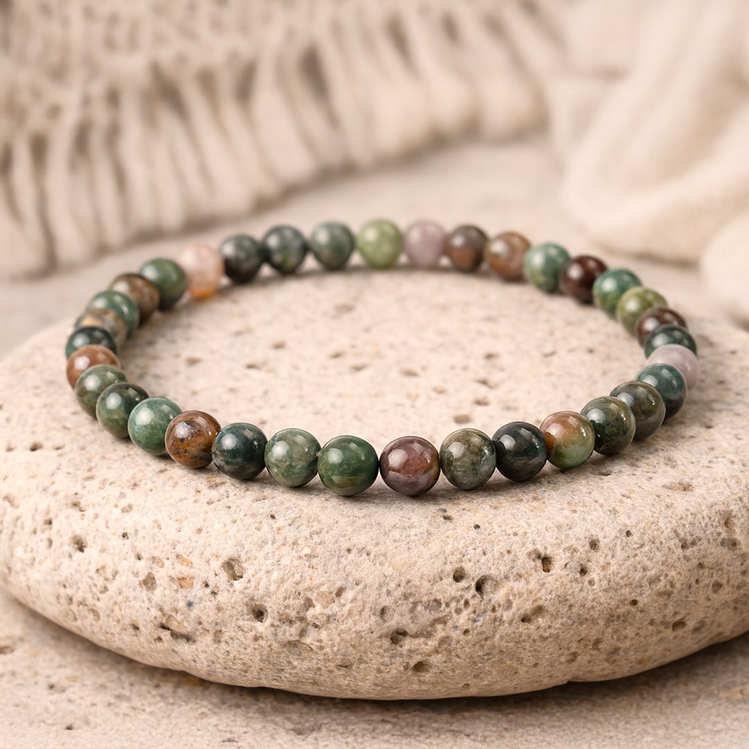 Bracelet Agate Indienne — Paix Intérieure & Équilibre Profond