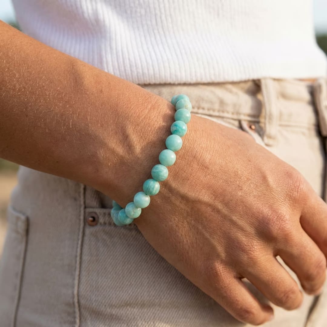 Bracelet Amazonite — Calme Profond & Communication Apaisée