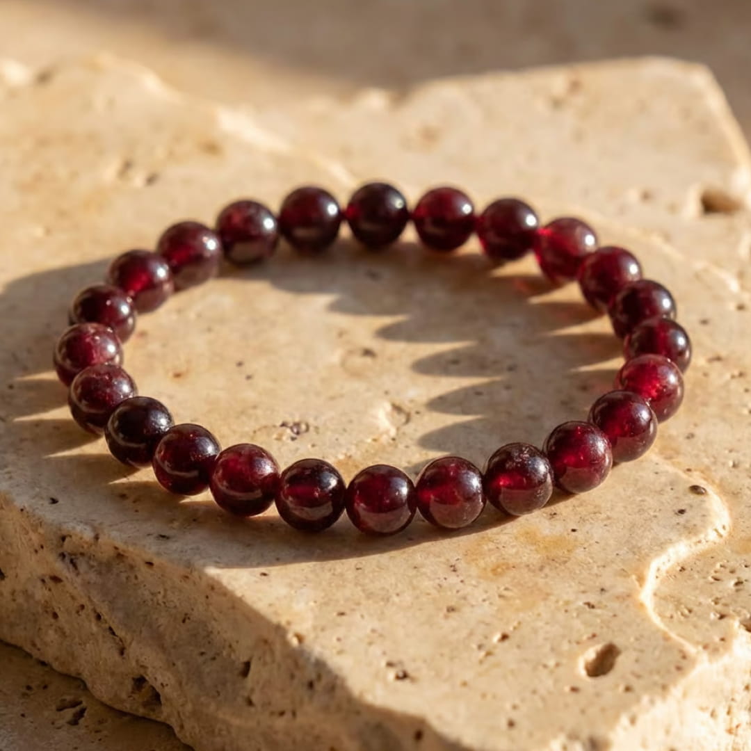 Bracelet Grenat — Vitalité, Passion & Force de Vie