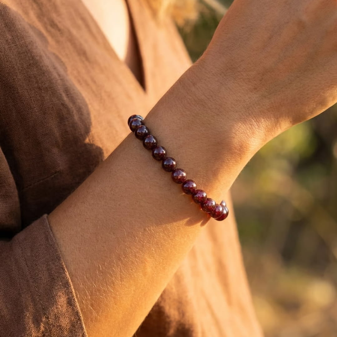 Bracelet Grenat — Vitalité, Passion & Force de Vie