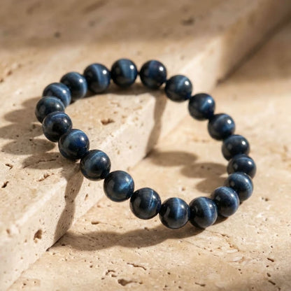 Bracelet "Ange Gardien" en Oeil de Faucon - 6mm / 17cm - L'Arbre des Chakras